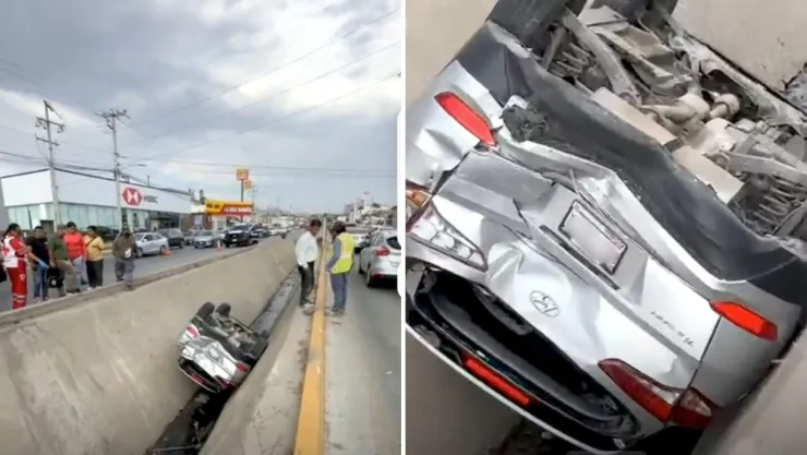 Camioneta sale volando hacia canalización en blvd Casa Blanca 2.jpg