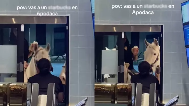 Jóvenes llegan en caballo a reconocida cafetería y se viralizan