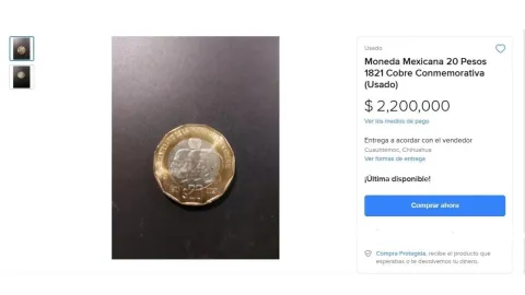 La moneda mexicana de 20 pesos que vale una fortuna en el mercado