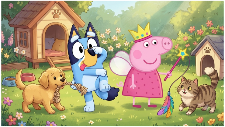Bluey y peppa pig