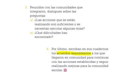 Educación comunista: acuerdos asamblearios