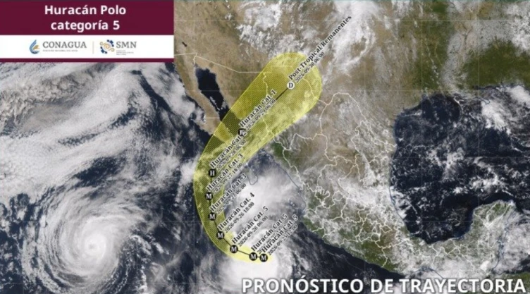 ¿_Polo_ y _Odalys_ se juntan en el Pacífico_ La trayectoria de los huracanes podría afectar a estos estados