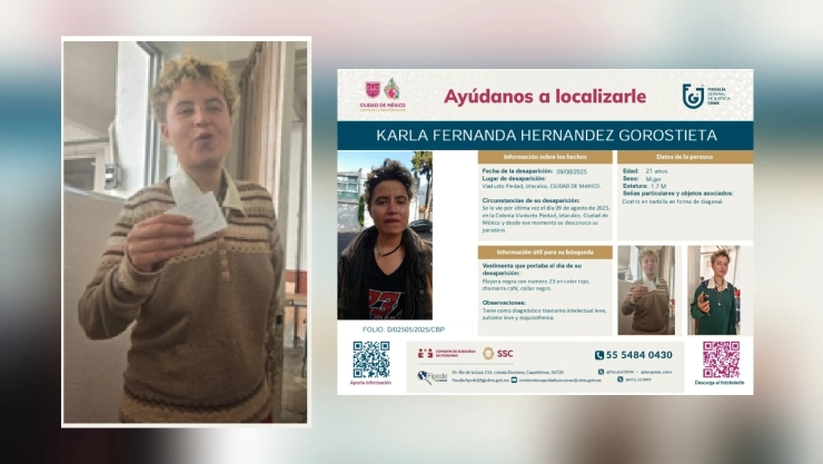 Karla Fernanda Hernández Gorostieta fue reportada desaparecida.