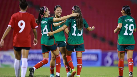 Selección Mexicana Femenil festeja gol en Juegos Panamericanos.jpeg