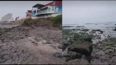 Playa se retira en Rosarito