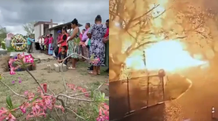 Familiares despiden a víctima de incendio en Refinería de Dos Bocas