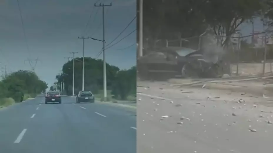 Juega-arrancones-en-Escobedo-Nuevo-Léon-choca-y-tira-postes-de-luz