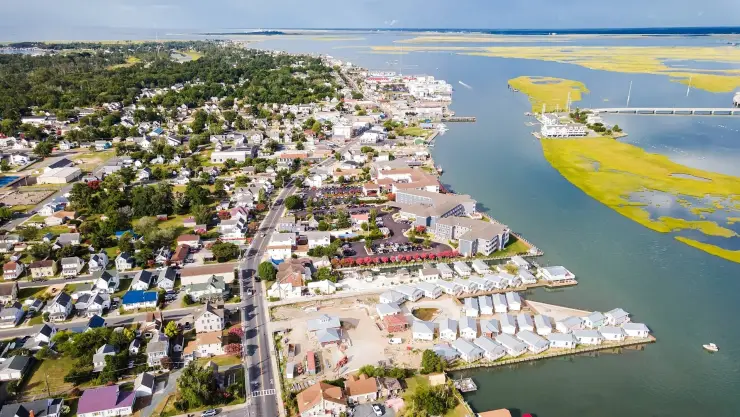 una comunidad de Chincoteague Island en Virginia