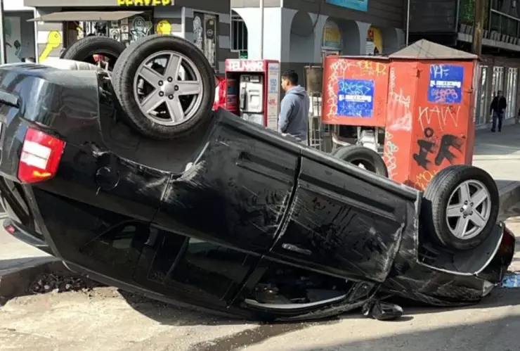 Tijuana hoy: mujer se volcó en el centro de Tijuana este 30 de enero de 2025