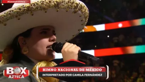 La fortuna que pagaría Camila Fernández por equivocarse en el himno nacional en la pelea del Canelo
