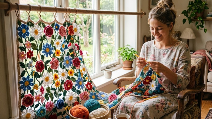 /estilo-de-vida/flores-tejidas-crochet-decorar-ventanas
