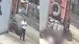 Tráiler aplasta a hombre