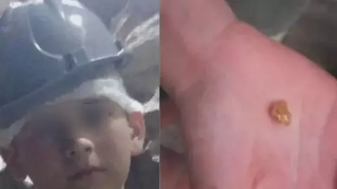 Niño descubre oro en mina de Brasil.