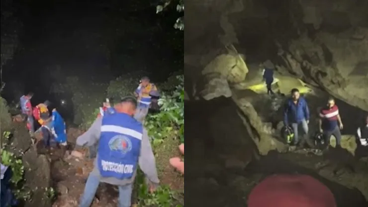 VIDEO: Así es por dentro la gruta de Chichicazapan en Cuetzalan; tres víctimas siguen atrapadas