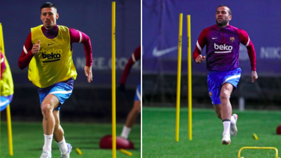 Clément Lenglet y Dani Alves Barcelona