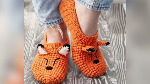 Pantuflas de crochet con orejitas 4 diseños fáciles con suelas recicladas