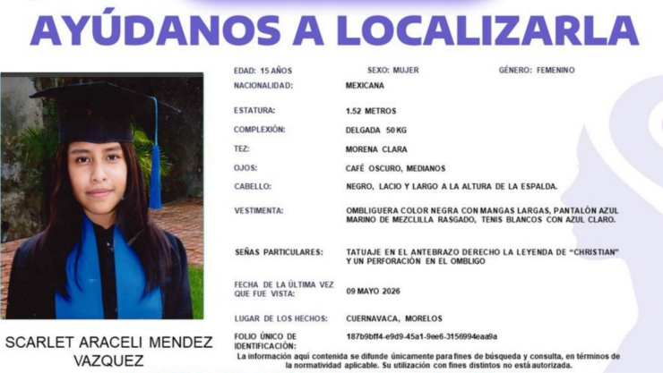 SE BUSCA a Scarlet Araceli Méndez Vázquez.