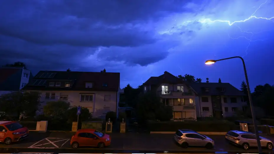 Tormenta en Fráncfort, Alemania.