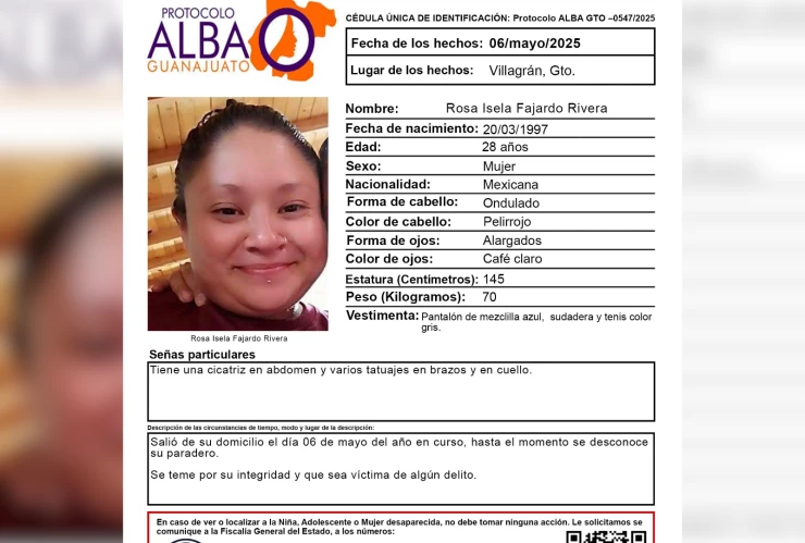 Desaparecidos Guanajuato ¿Quién es Rosa Isela Fajardo Rivera y qué sabemos de su desaparición en Villagrán.png