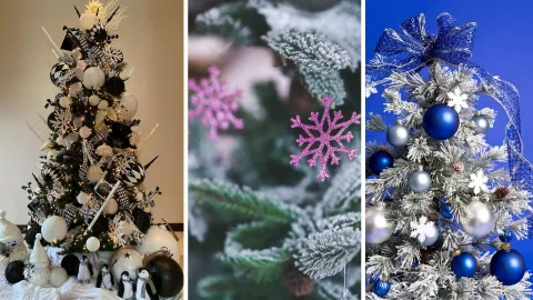 Árbol monocromático: Navidad sofisticada y armónica con una paleta de color definida.