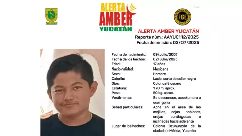 Alerta Amber en Yucatán_ Buscan a Irvin Alexander, joven de 17 años que desapareció