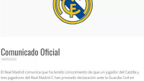 El Real Madrid emite comunicado oficial sobre el arresto de los jugadores