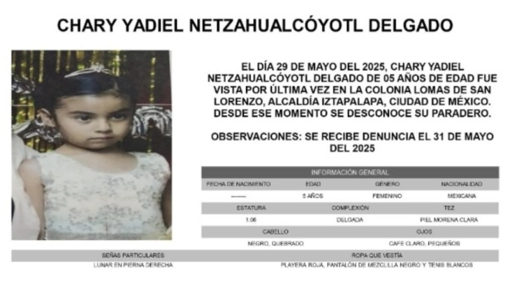 Activan Alerta Amber: ¡Urgente! Chary Yadiel Netzahualcóyotl Delgado desapareció en Iztapalapa