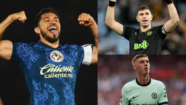 Henry Martin (América), Emiliano Martínez (Aston Villa) y Cole Palmer (Chelsea)