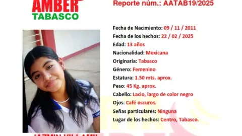 Jazmín Villamil Navarrete Alerta Amber Tabasco