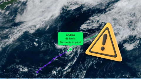 ubicación y trayectoria de la tormenta tropical andrea