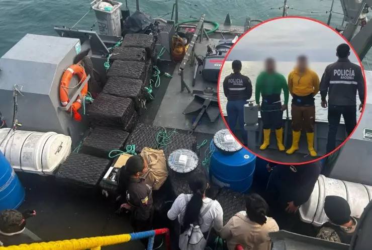 Policía de Ecuador intercepta barco con 1.5 toneladas de droga; iba para México
