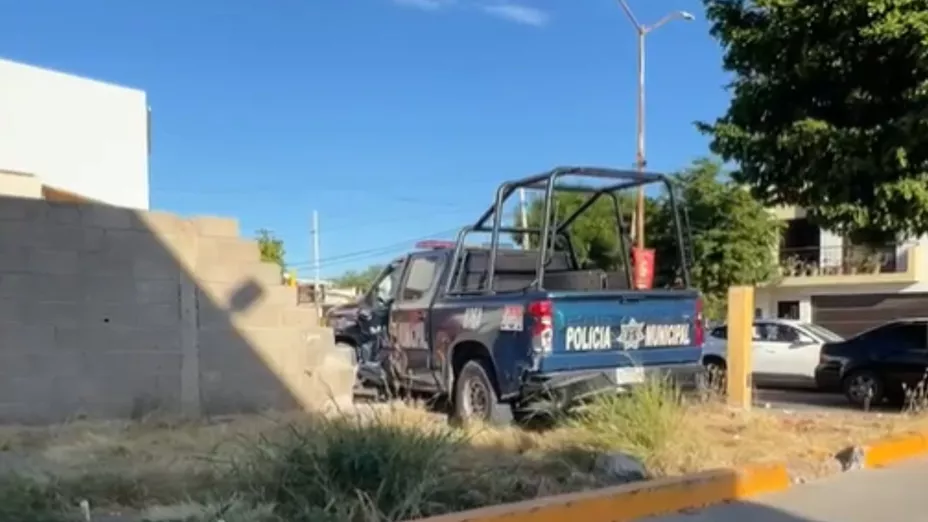 Choque de la Policía Municipal de Culiacán