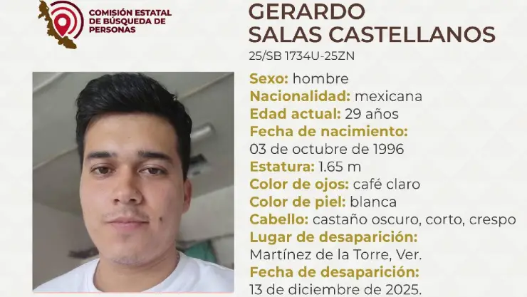 Gerardo Salas Castellanos, reportado como desaparecido en Veracruz ¿Qué sabemos de su desaparición?