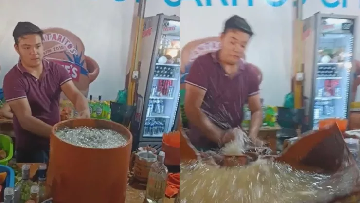 Cantarito de tequila explota