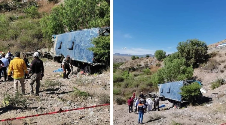 migrantes San Luis Potosí autobus barranco