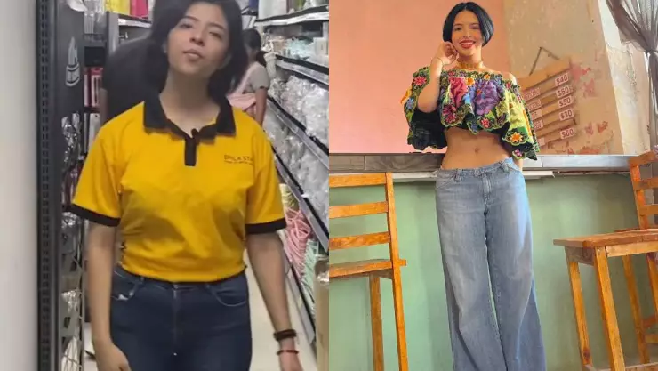 ¿Ahora si es mexicana_ Captan a vendedora IDÉNTICA a Ángela Aguilar