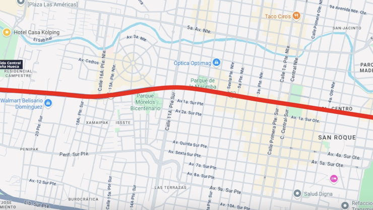 Paso Avenida Central Tuxtla Gutiérrez hoy 27 de julio
