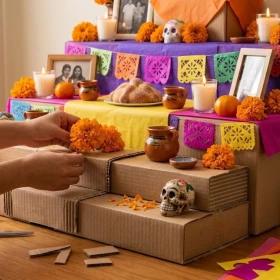 Cómo usar el cartón que tienes en casa para poner la ofrenda de Día de Muertos