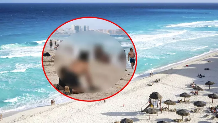Captan a Therian en playa de Cancún y causa polémica en las redes sociales