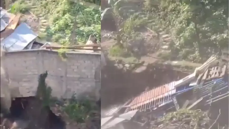 Colapso de vivienda en Atizapán de Zaragoza por deslave del río Pocitos