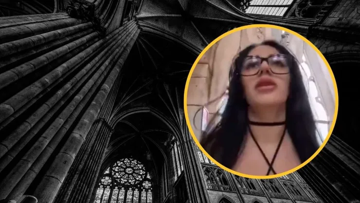 Influencer entra a iglesia usando escote