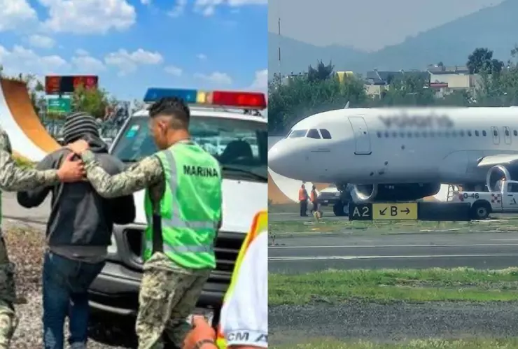 Autoridades detienen a un menor en el AICM; saltó la barda perimetral y corrió a un avión