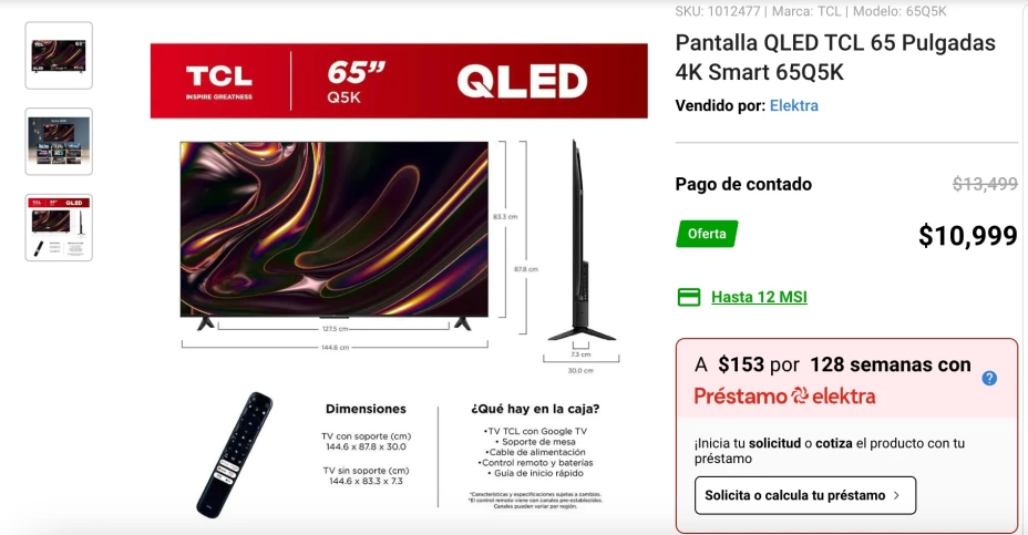 Así es la TV que remata Elektra
