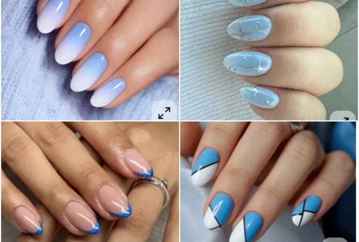 uñas para año nuevo azules.