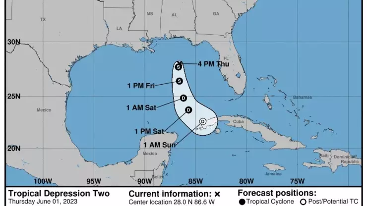 Depresión tropical se acerca al Golfo de México