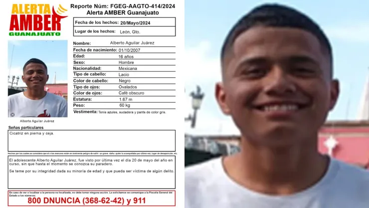Alerta Amber Alberto Aguilar Juárez León Guanajuato
