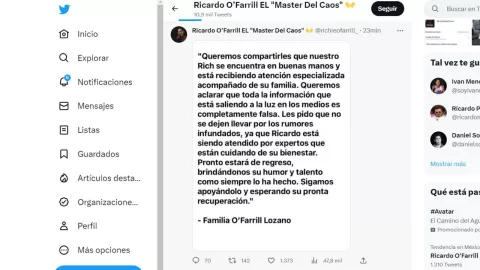 Familia de Ricardo O’Farrill asegura que no est&aacute; desaparecido