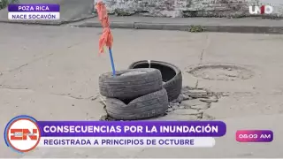 Socavón en Poza Rica.