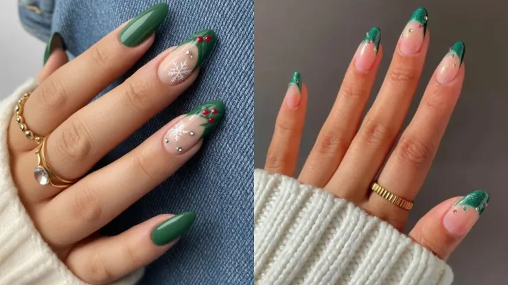 19 ideas de uñas nude con brillos: se ven hermosas en cortas o largas y serás la sensación en Navidad.