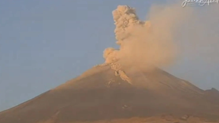 ceniza del volcán Popocatépetl hoy 7 de febrero